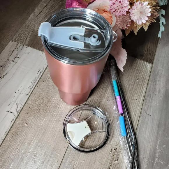 NWT MUTNITT 30oz Double Wall Stainless Steel Tumbler, Straws, Lids & Cleaner Set - Picture 4 of 16